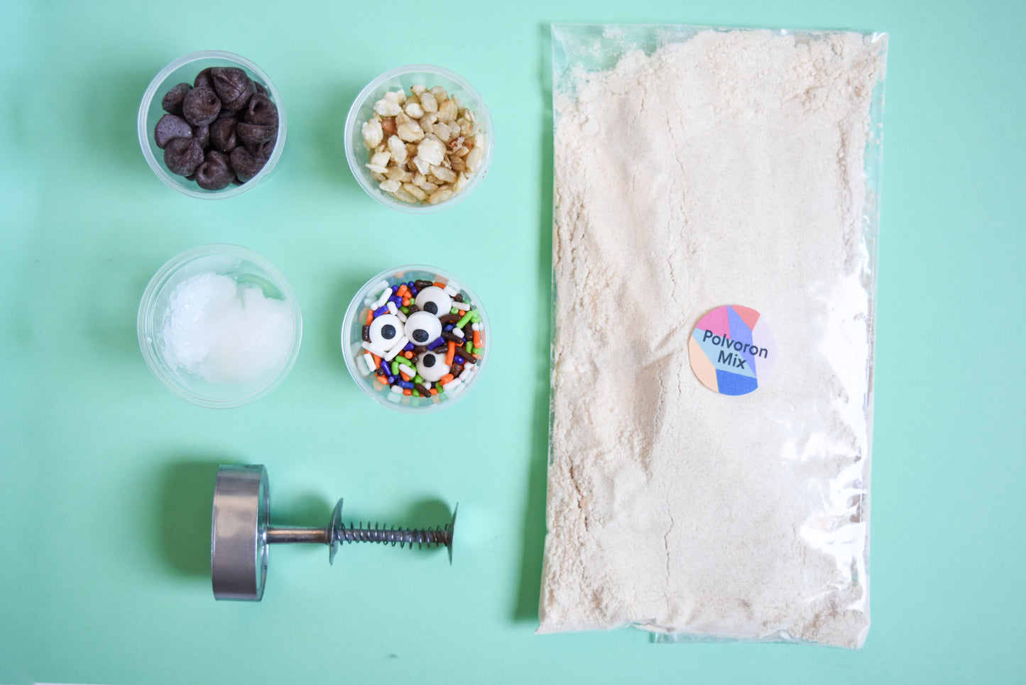 Customizable Baking Kits for holiday-themed creations. Make Filipino polvoron cookies in this Halloween themed kit.